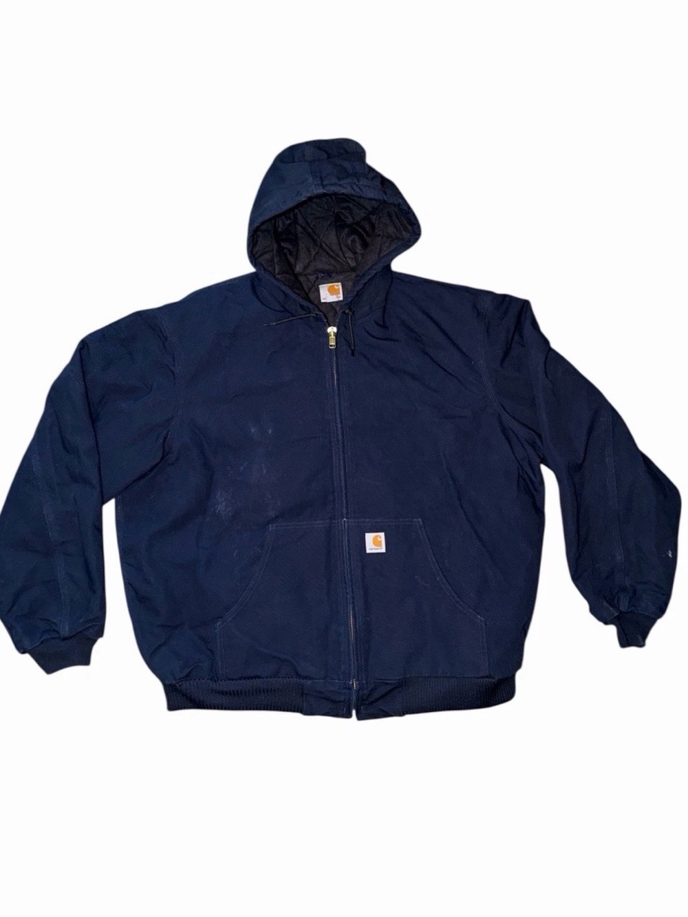Carhartt Men’s J140 DNY Jacket Navy Made USA Quilted Lining Full Zip Size 2XL